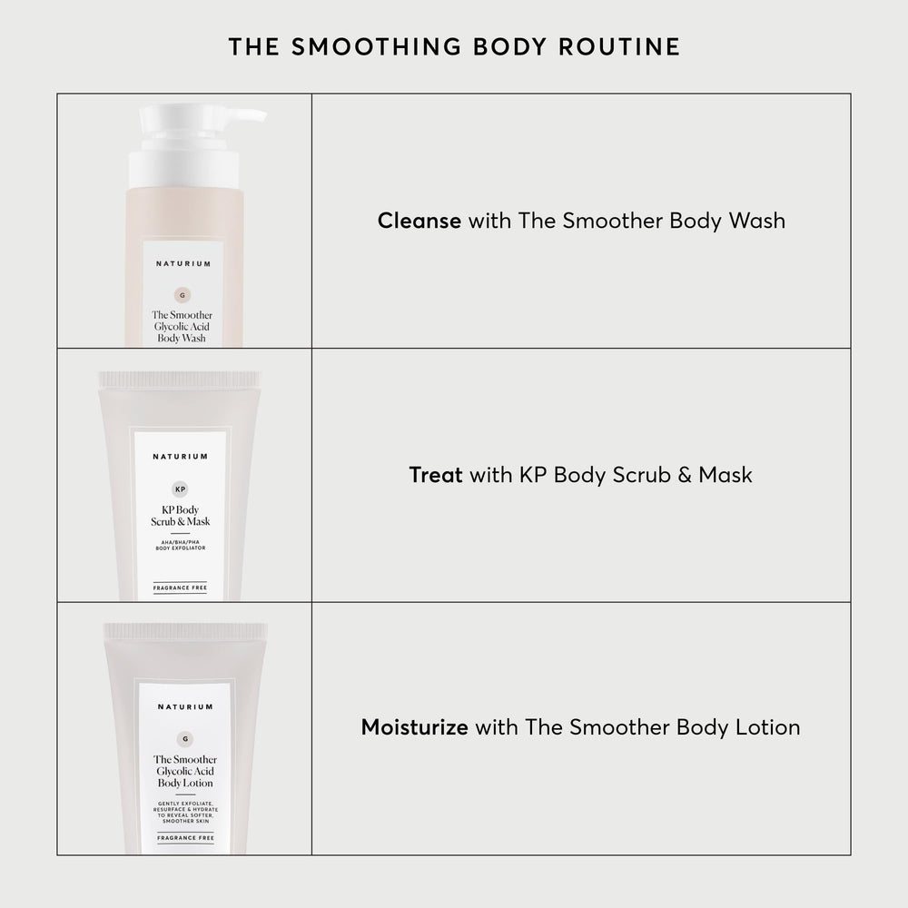 Naturium applied to face by model showing gentle facial exfoliation option