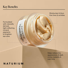 Naturium cream texture close-up showing smooth hydrating finish and blur effect