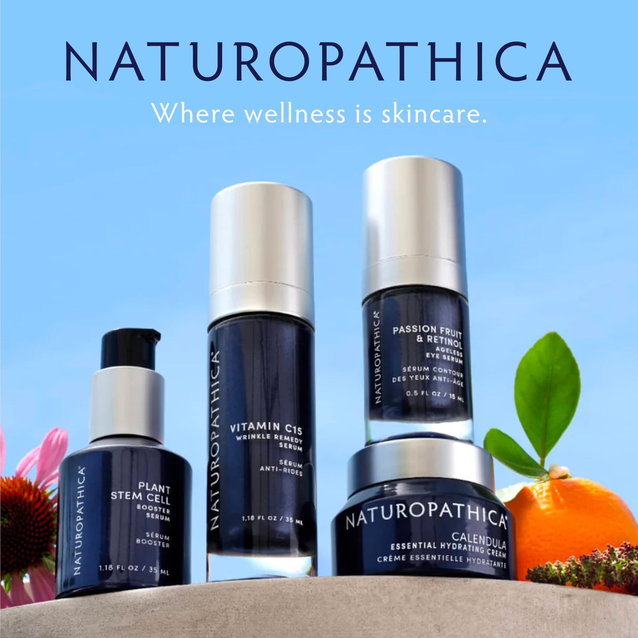 Naturopathica jar staged on bathroom counter suggesting daily skincare ritual