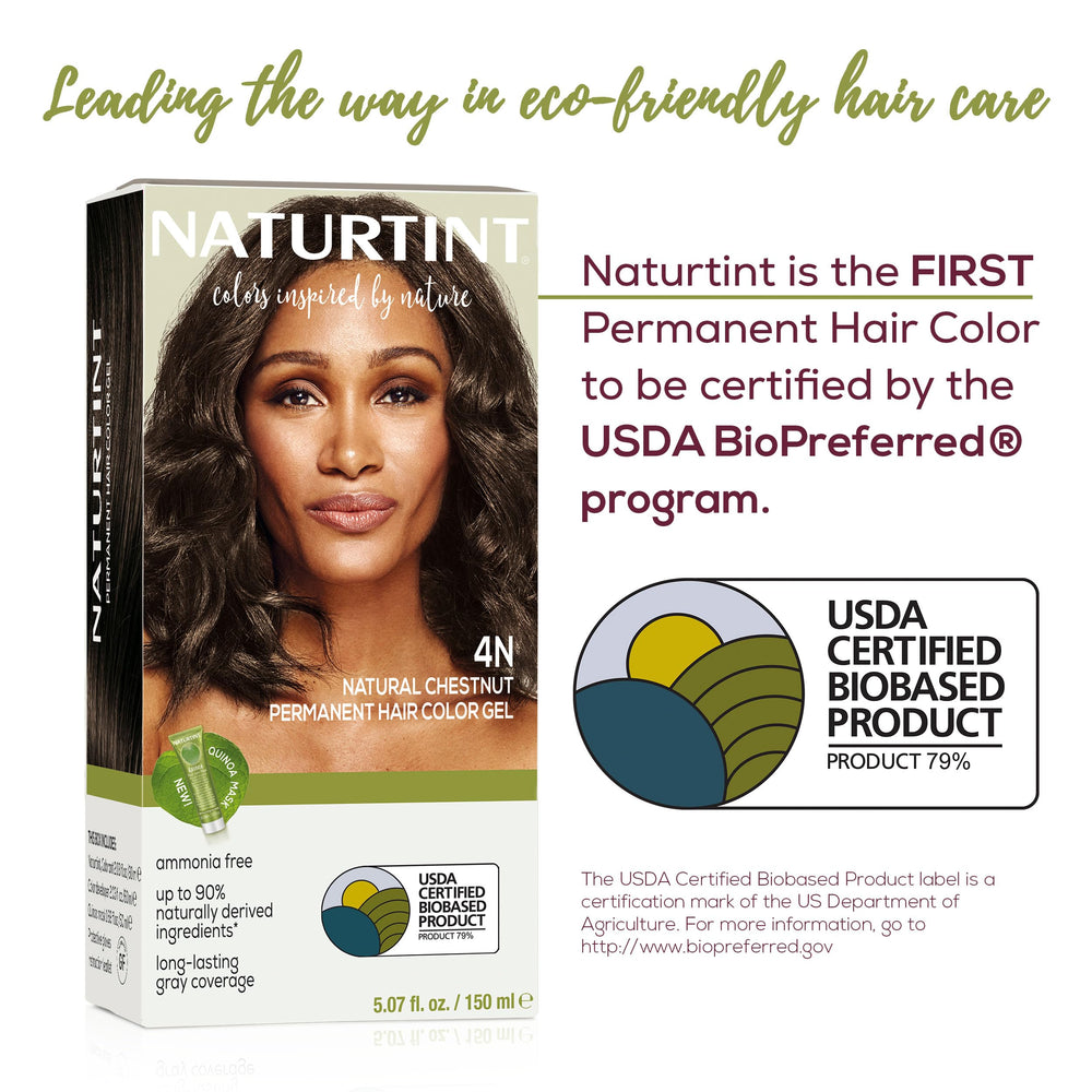 Naturtint before and after model showing richer chestnut tone and improved coverage
