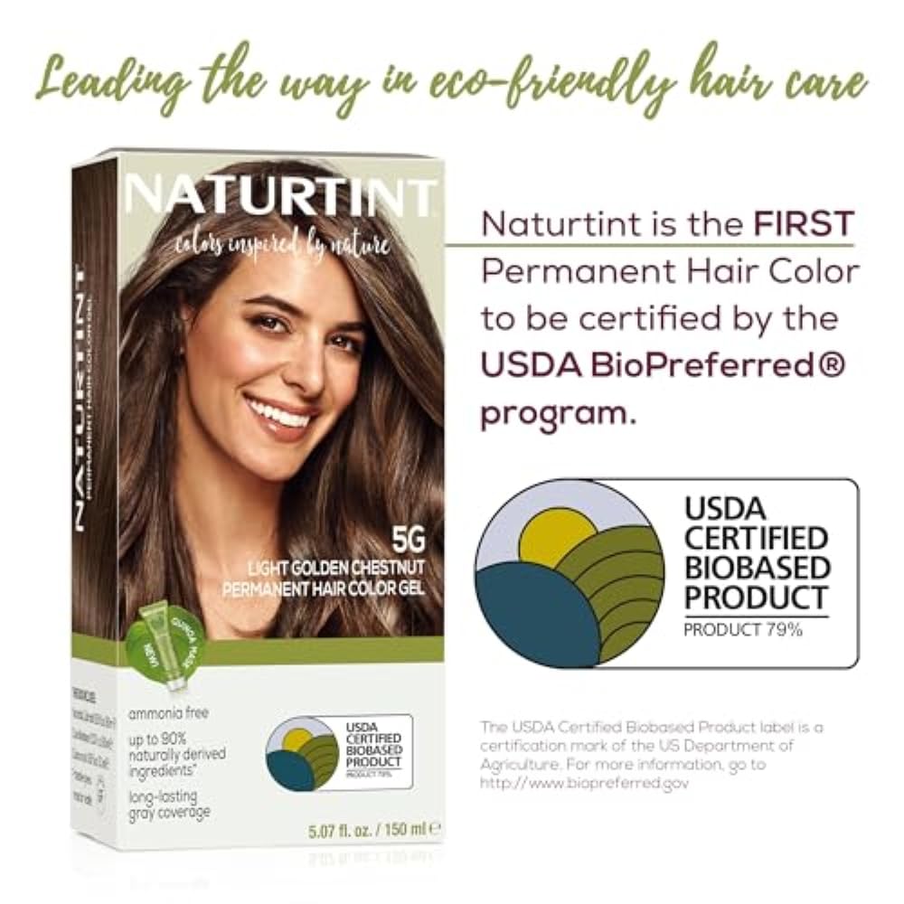 Naturtint finished light golden chestnut hair closeup showing natural shine