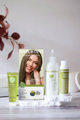Naturtint application brush and gloves in use for precise, mess-free coloring