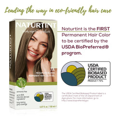 Naturtint before and after hair transformation showing even ash-blonde coverage