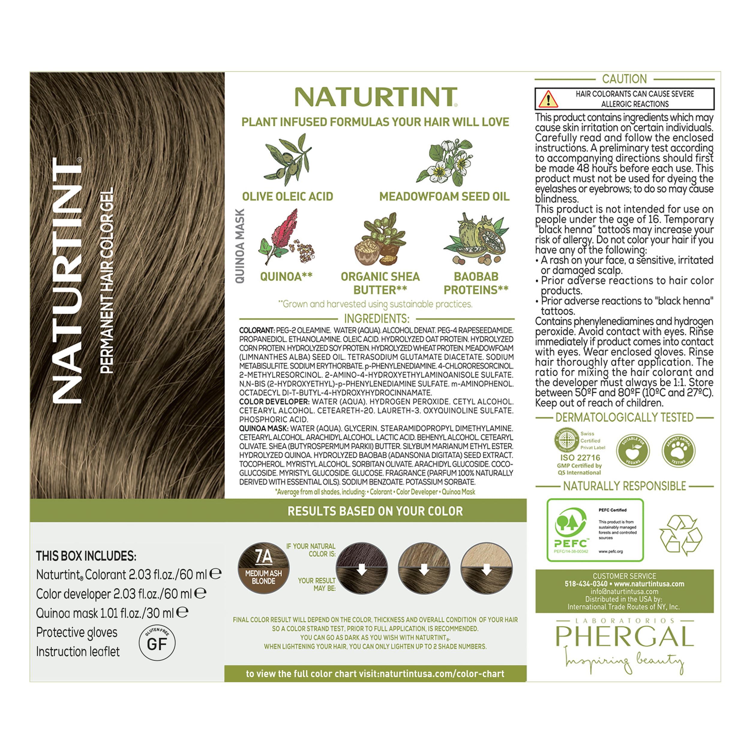 Naturtint cap label and ingredient list detail confirming cleaner formulations