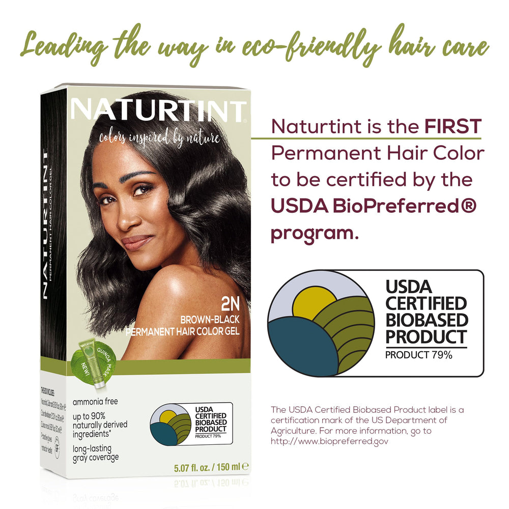 Naturtint after-application hair showing rich brown-black shine