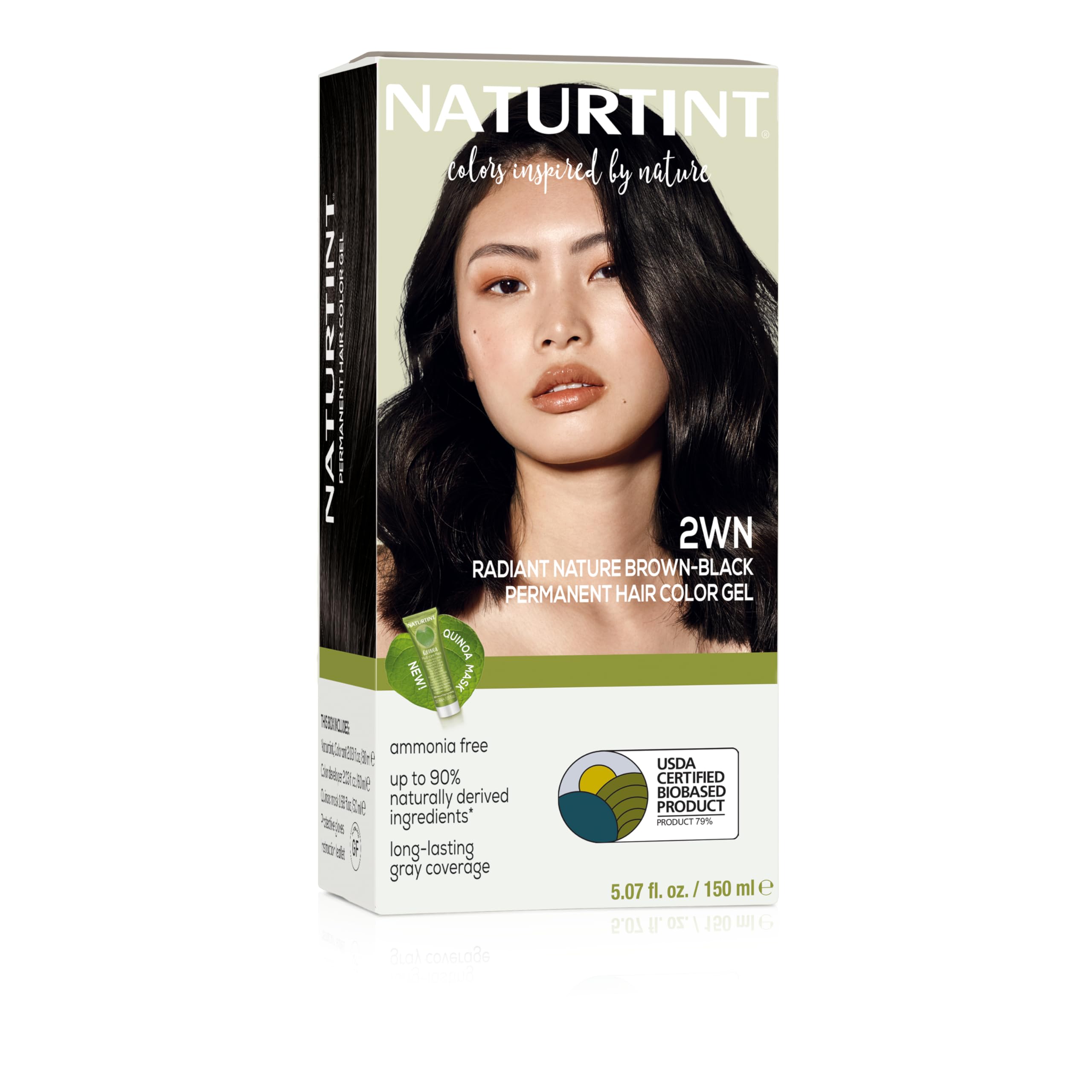 Naturtint front packaging showing Radiant Nature Brown Black and benefits