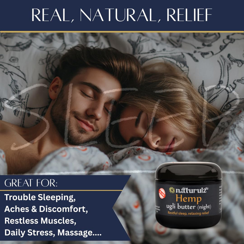 Naturulz Ugli Butter jar on bedside table showing calming ritual benefit