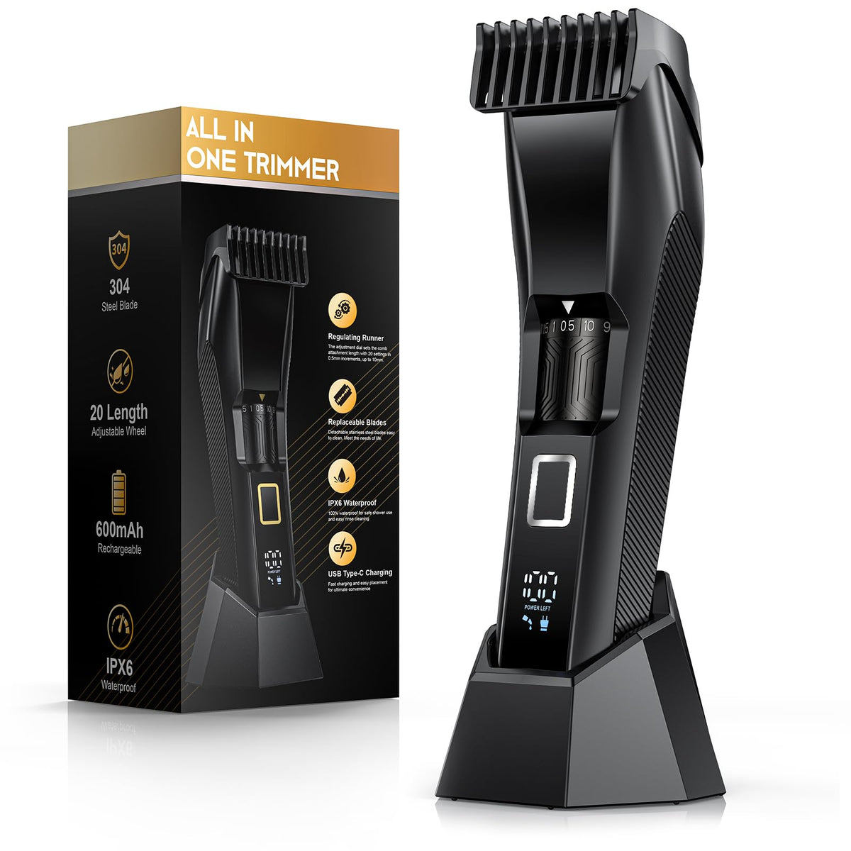 NAUQUOHZ front view of trimmer showing compact design and professional look