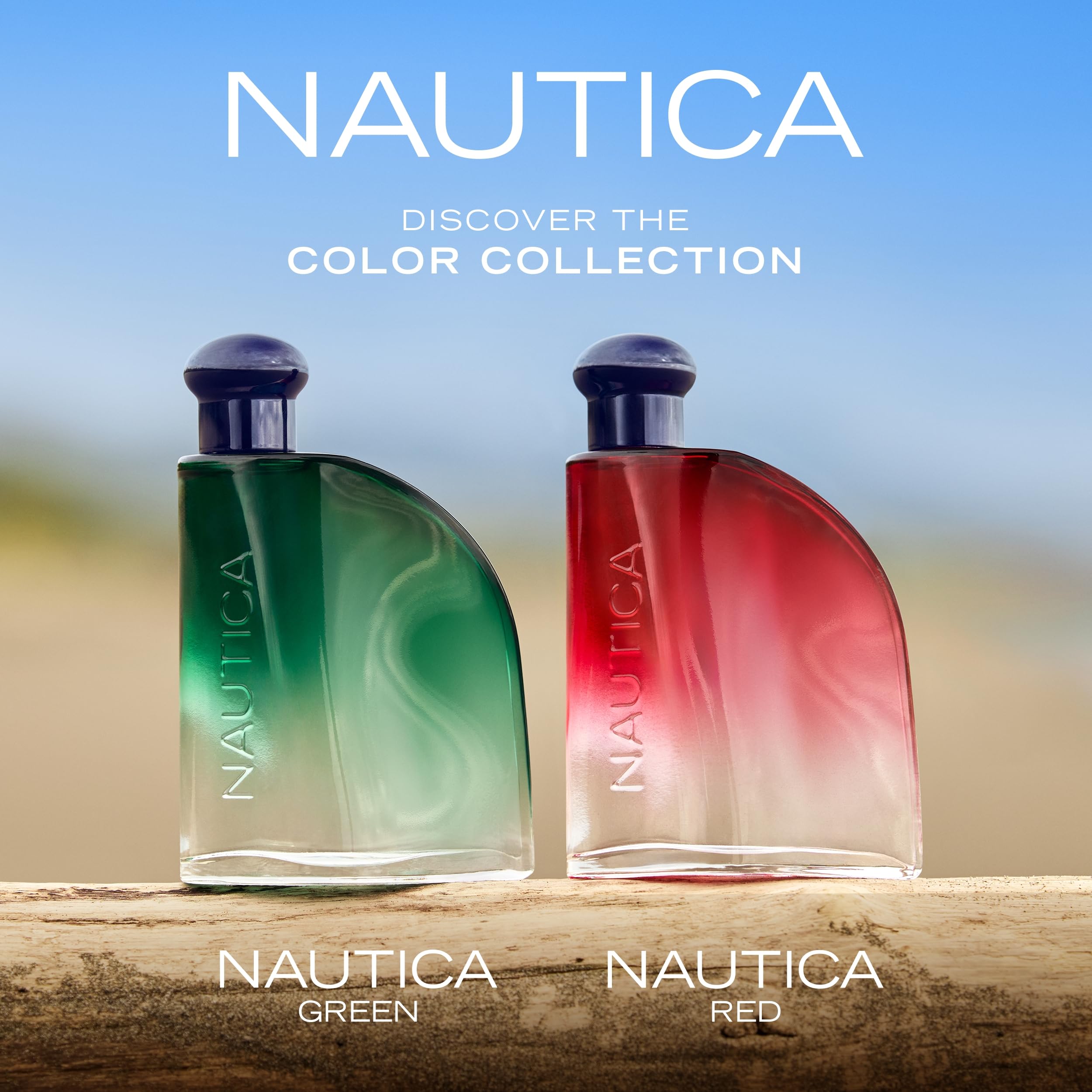 Rosemary sprigs next to Nautica Color Red, highlighting the herbal base note