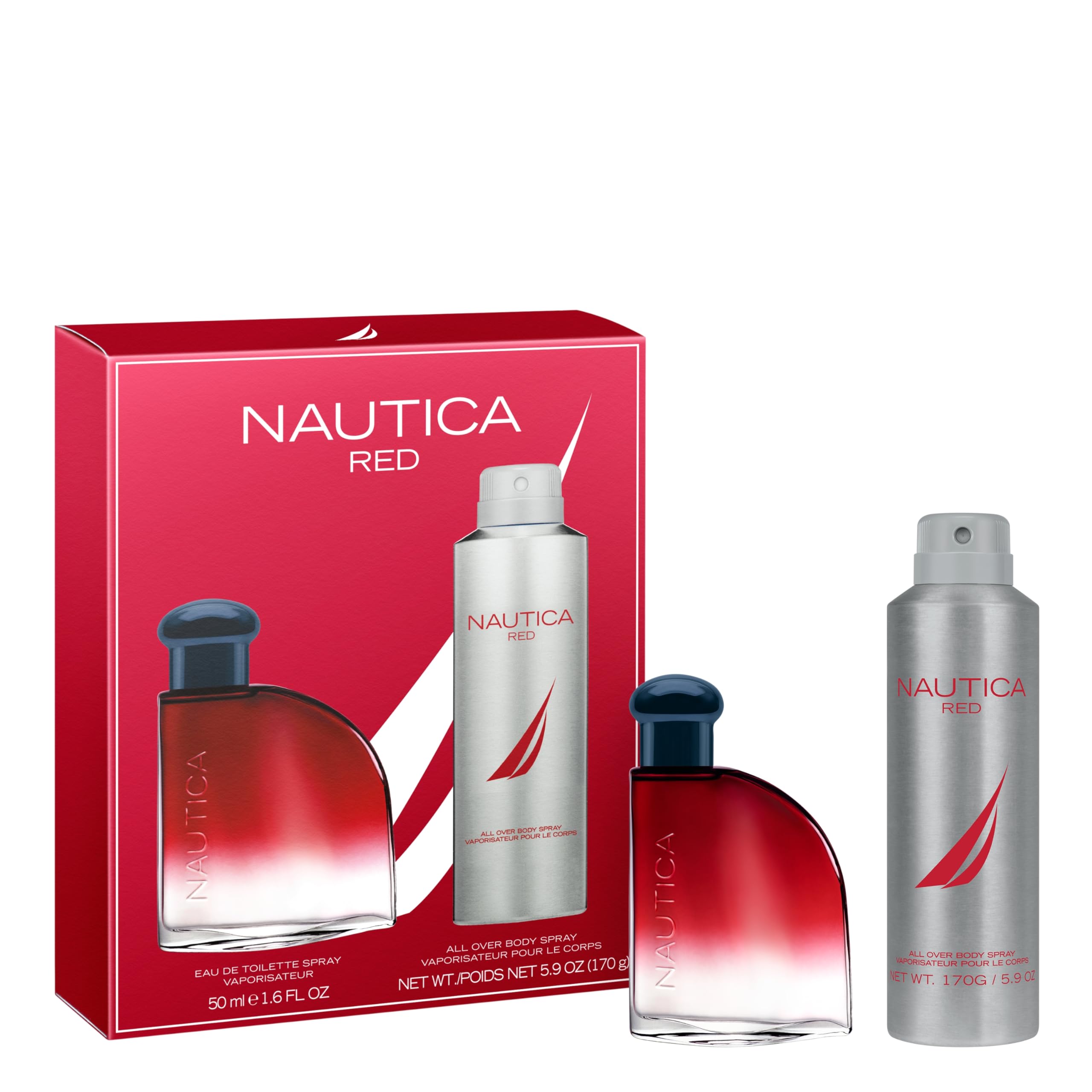 Nautica Red front packaging showing the gift set and branding for easy gifting