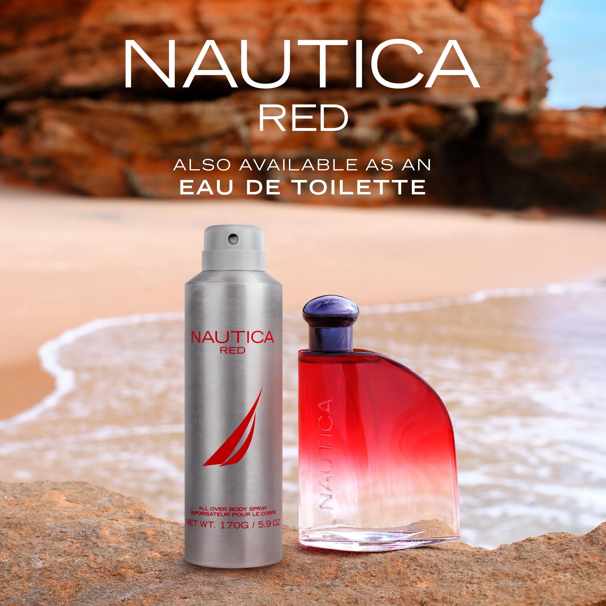 Nautica Red scent notes visual with pepper lavender rosemary for scent clarity