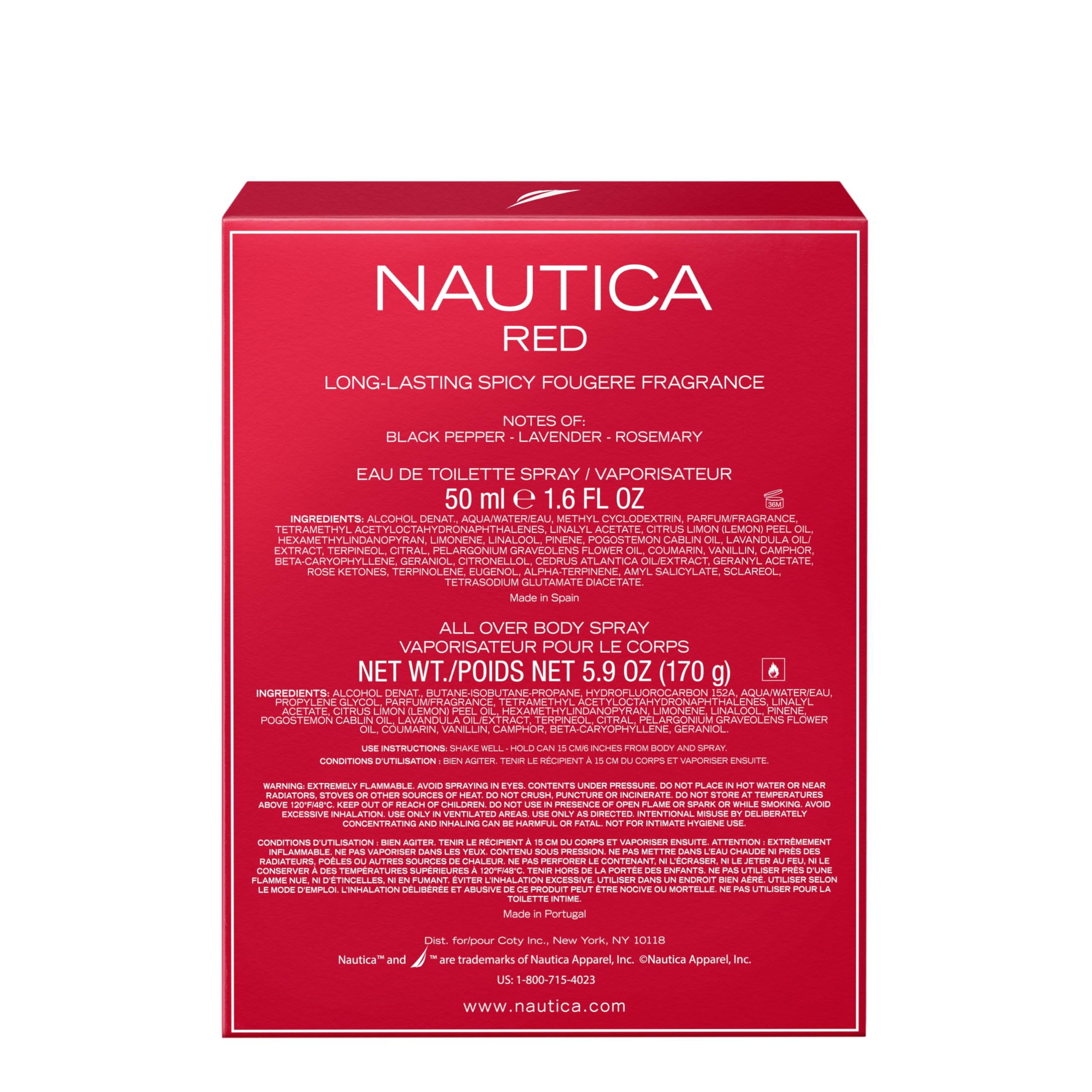 Nautica Red mist spray texture captured mid-air showing fine dispersion