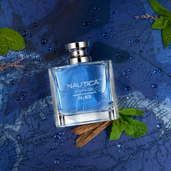 Man on a dock wearing Nautica Voyage N83 evoking fresh aquatic lifestyle