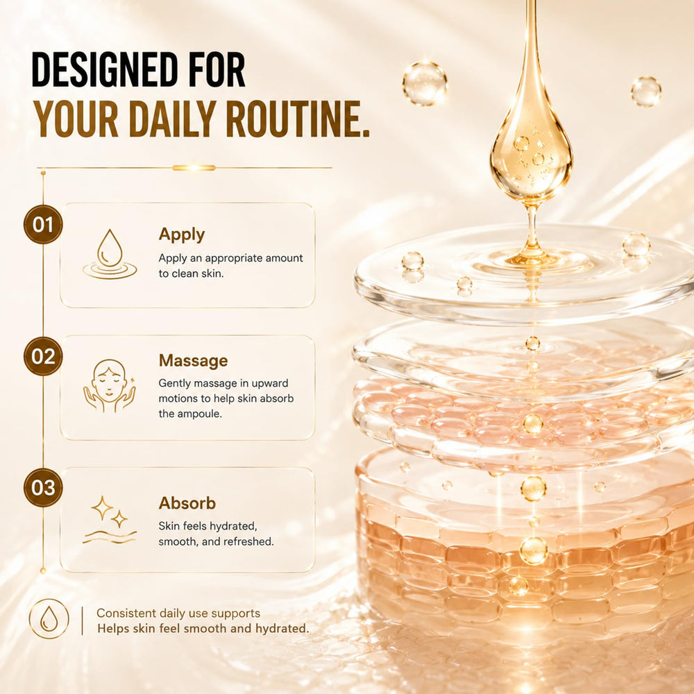 Navaro applying ampoule to face and neck for smooth layering
