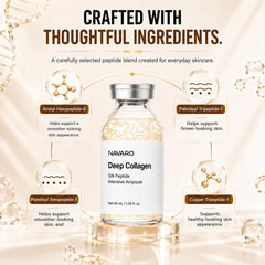Navaro close-up label showing peptide and collagen ingredient list