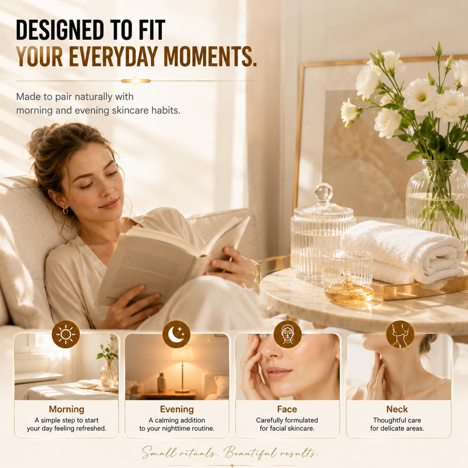 Navaro displayed in bathroom routine to show daily use convenience