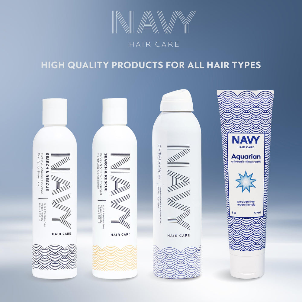 NAVY HAIR CARE side-by-side before and after picture for improved manageability