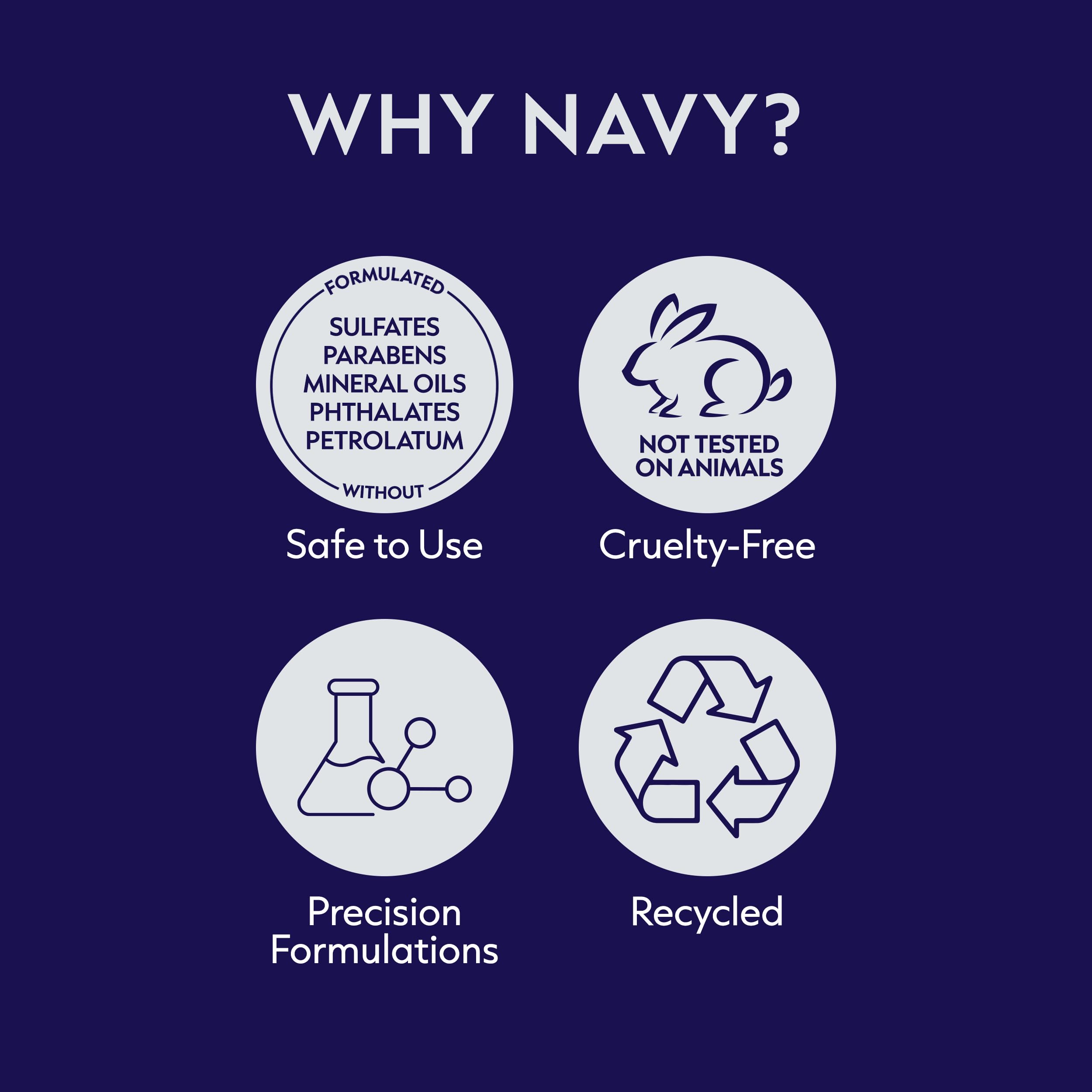 NAVY HAIR CARE bottle pour capturing product consistency and coverage
