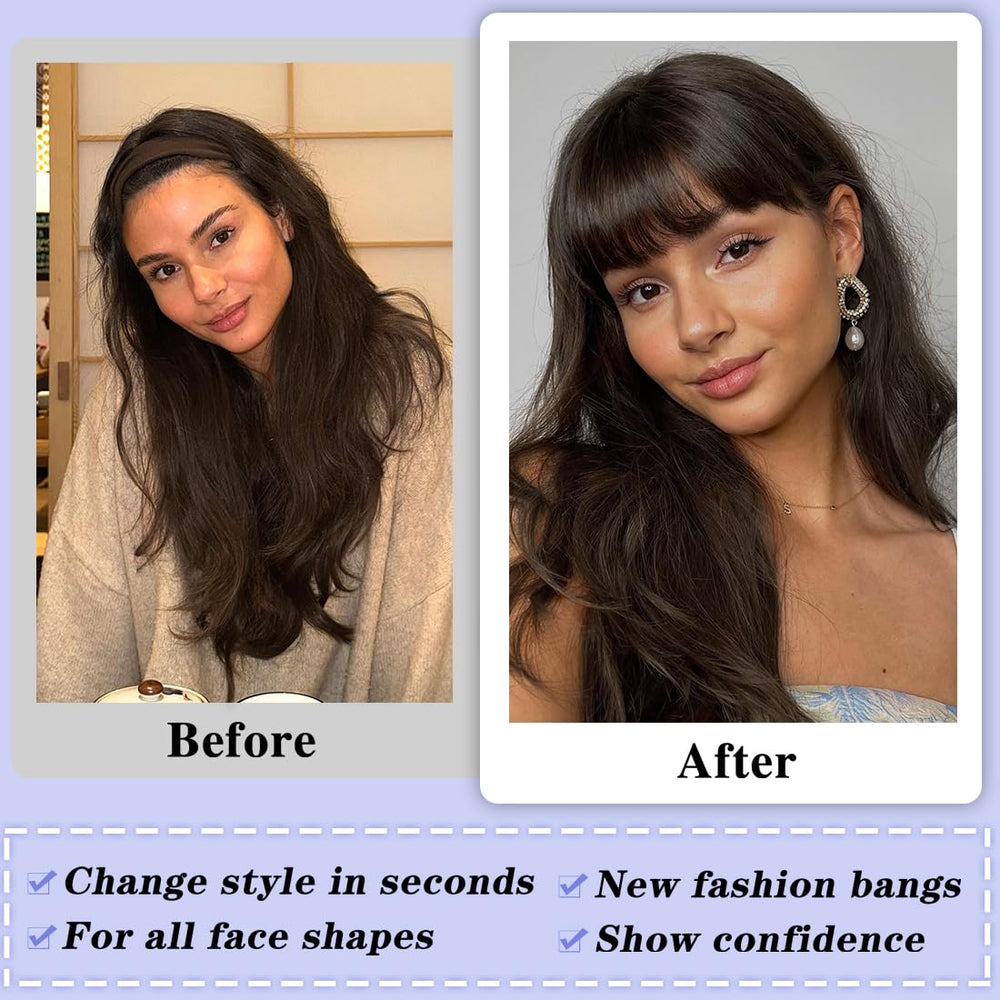 NAYOO size comparison showing bangs scale and forehead coverage accuracy