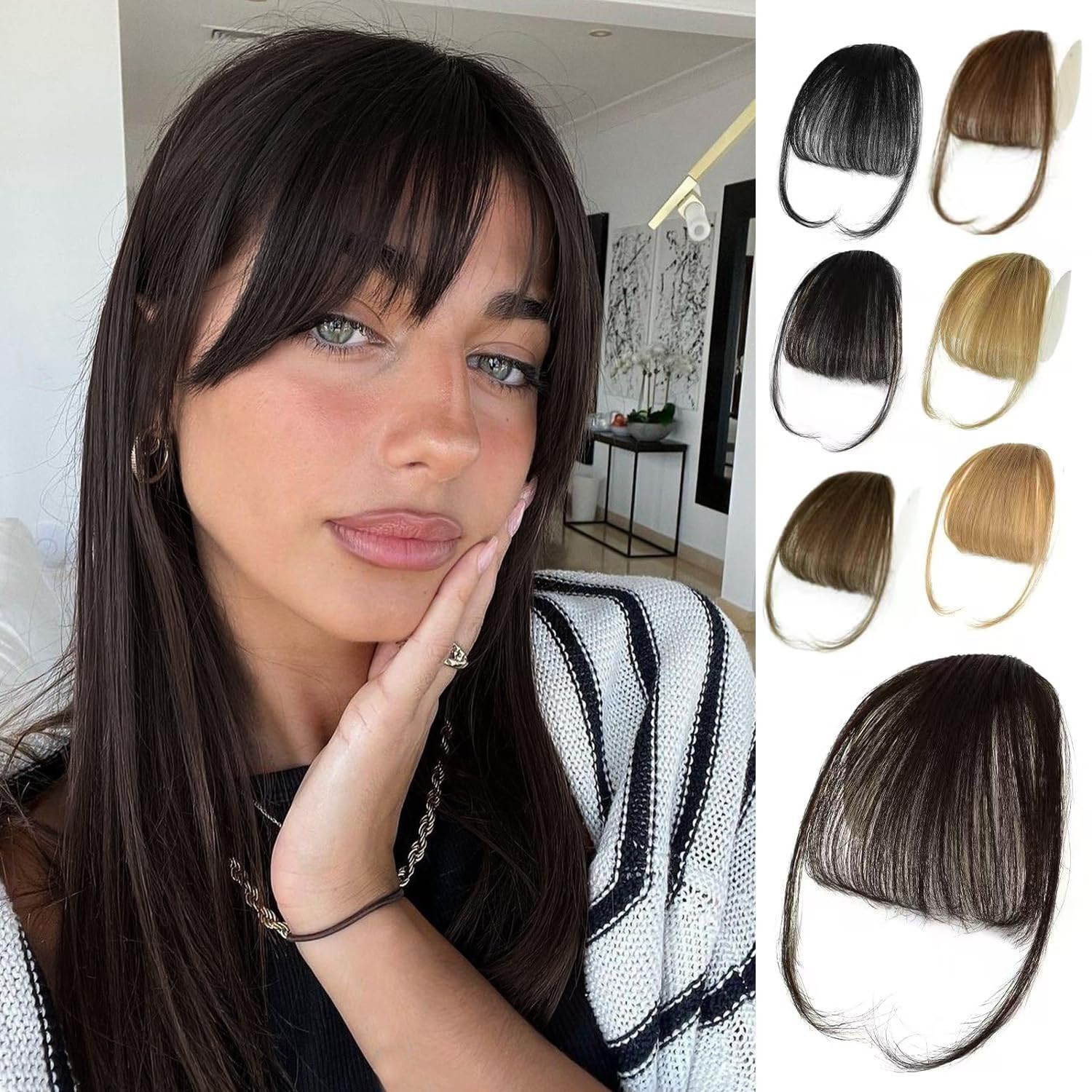 NAYOO front view bangs blending seamlessly with hair for a natural look