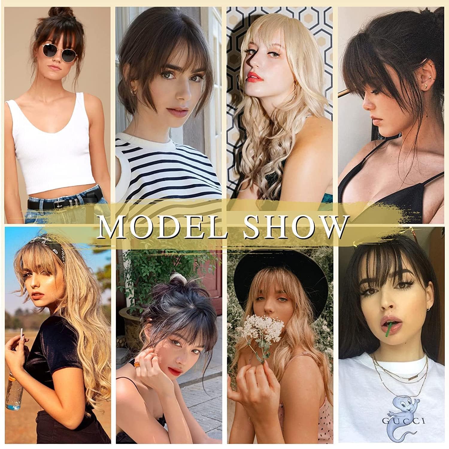 NAYOO lifestyle image wearing bangs to show everyday natural integration