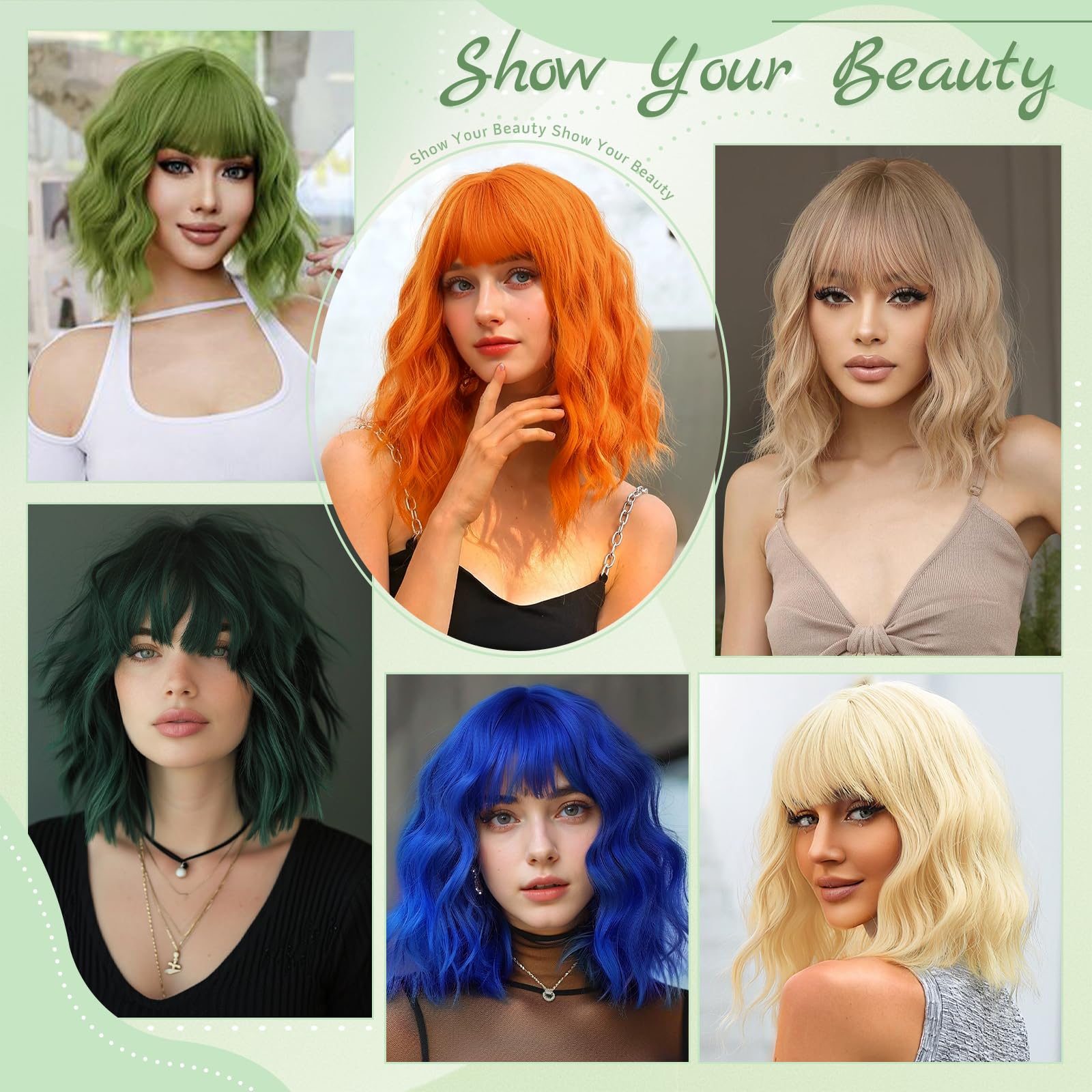 NAYOO wig laid beside ruler showing true 14 inch shoulder-length fit