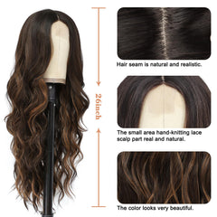 NAYOO texture detail of wavy heat-resistant fibers showing soft sheen benefit: easy styling