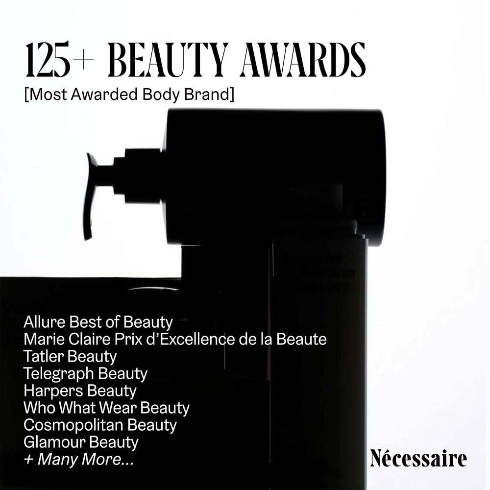 Nécessaire lotion applied to arm to demonstrate quick absorption and visible smoothing