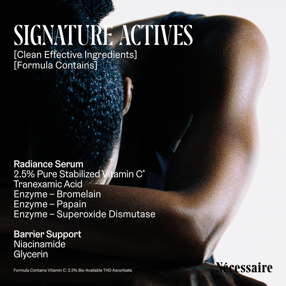 Nécessaire texture drop on skin showing lightweight serum absorption and finish