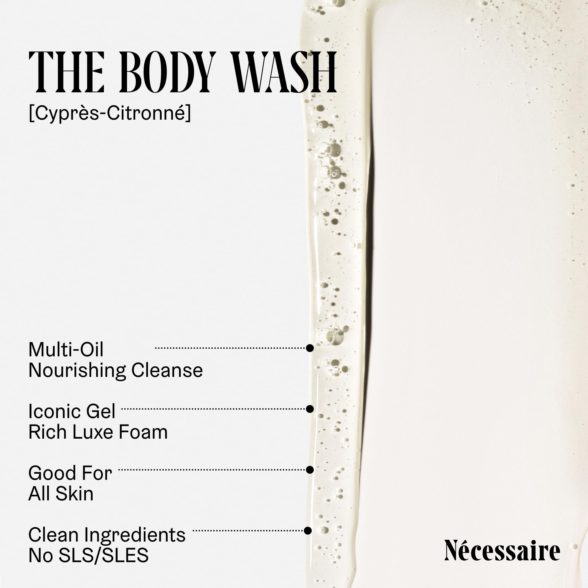 Nécessaire foam texture close-up showing rich lather and gentle hydration benefit