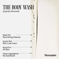 Nécessaire foam texture close-up showing rich lather and gentle hydration benefit