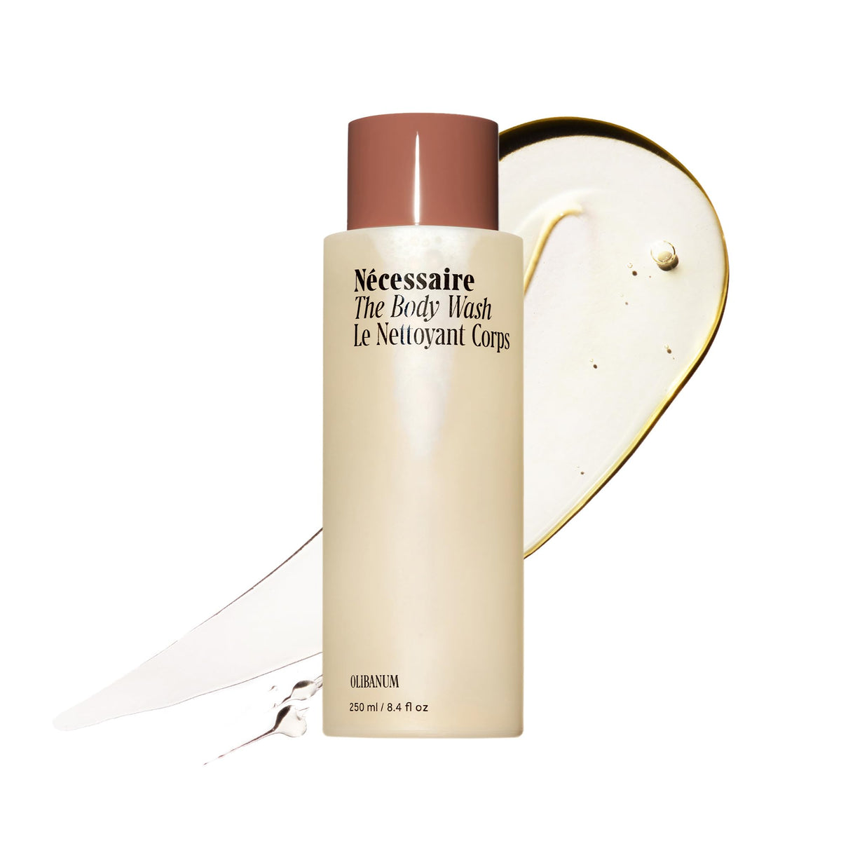 Nécessaire front bottle view showing clean design and brand benefit