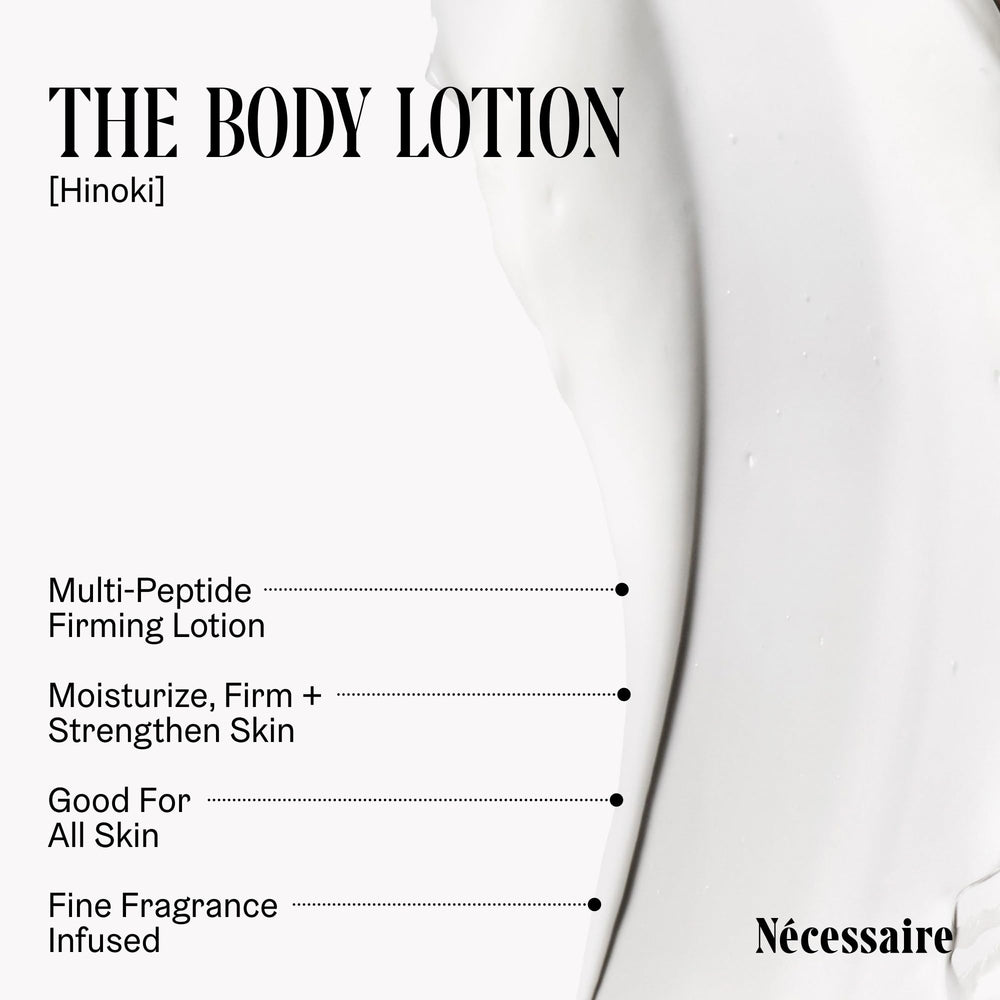 Nécessaire close-up of lotion texture showing lightweight, non-greasy feel