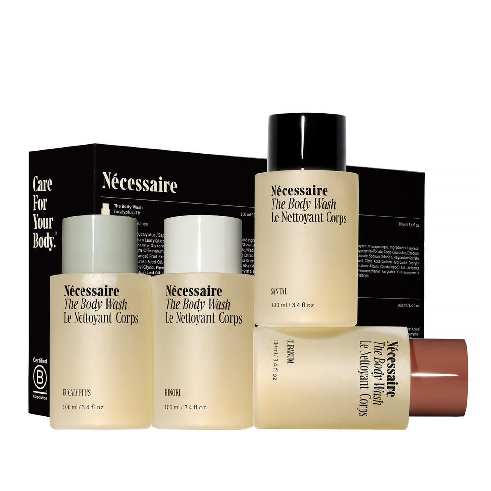 Nécessaire bottle label close-up highlighting ingredient transparency benefit