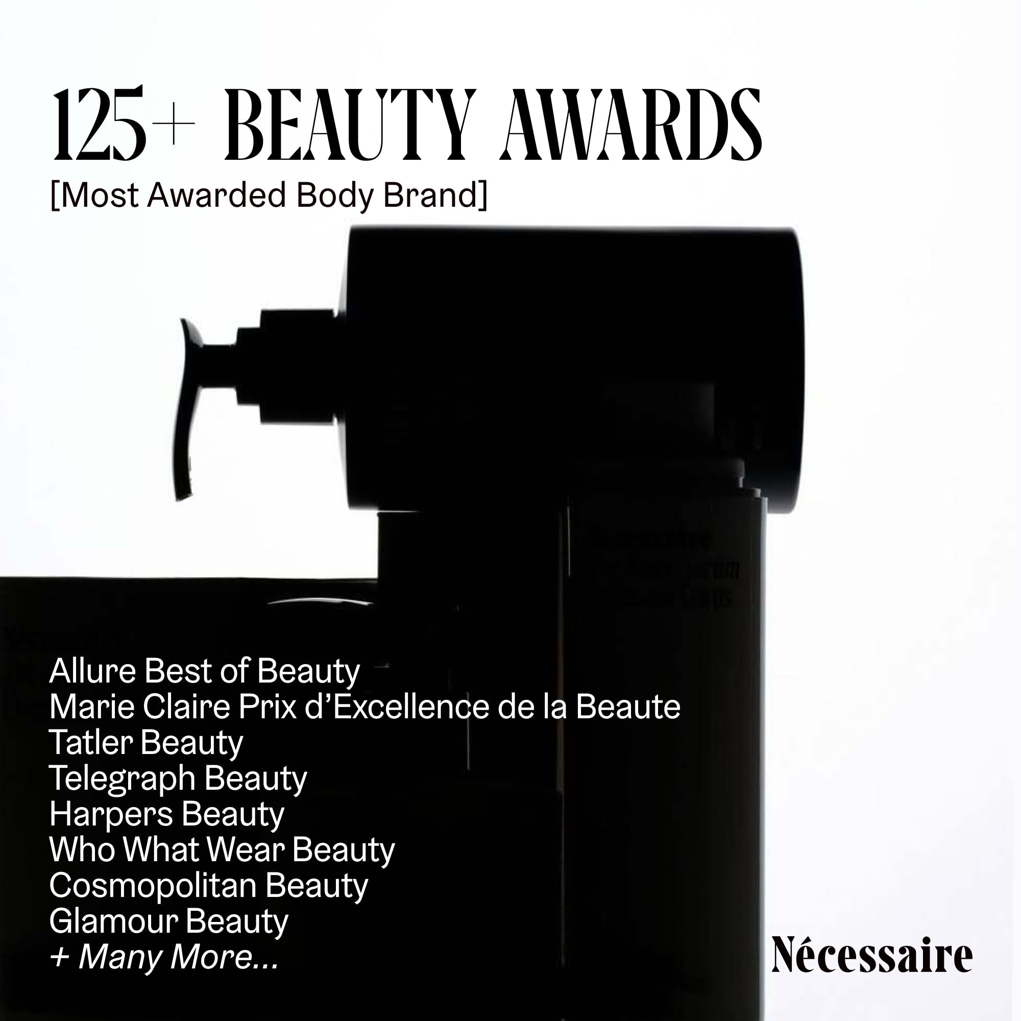 Nécessaire bottle next to ruler showing compact size and travel convenience
