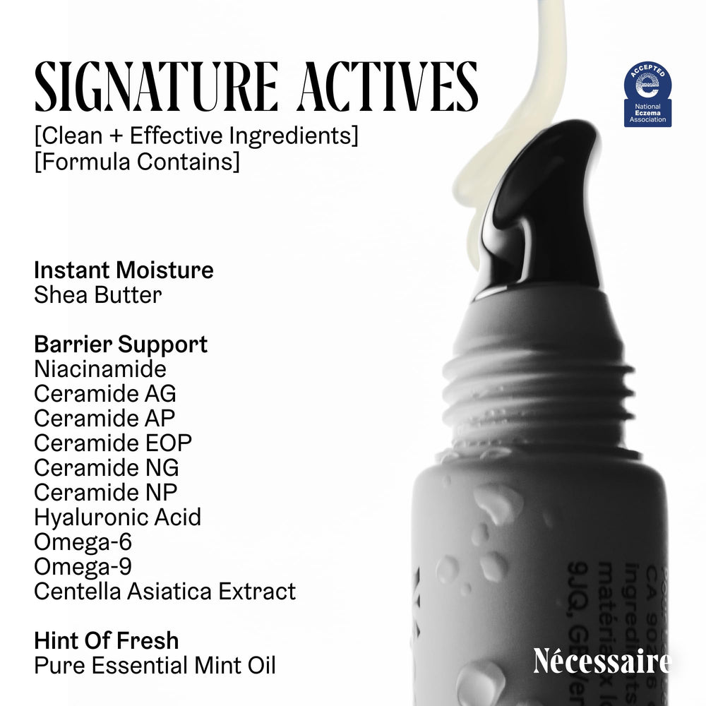 Nécessaire application on lips showing cooling mint sensation and hydration