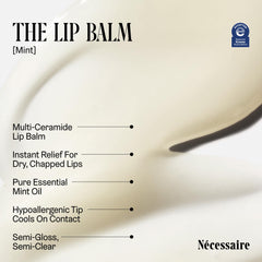 Nécessaire close-up swipe on hand demonstrating moisturizing finish benefit