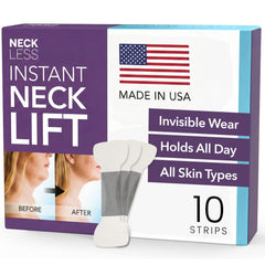 NECK LESS front packaging showing 10-count box and benefits