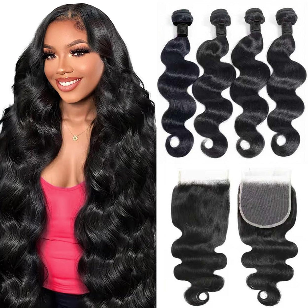 NEIHKY front packaging showing bundled Brazilian body wave hair, showcases ready-to-use quality
