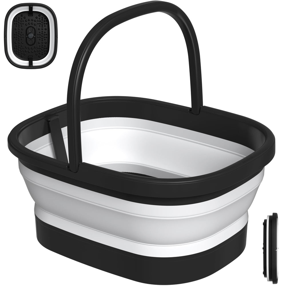 Nekteck front view showing tub shape and handle for easy storage benefit
