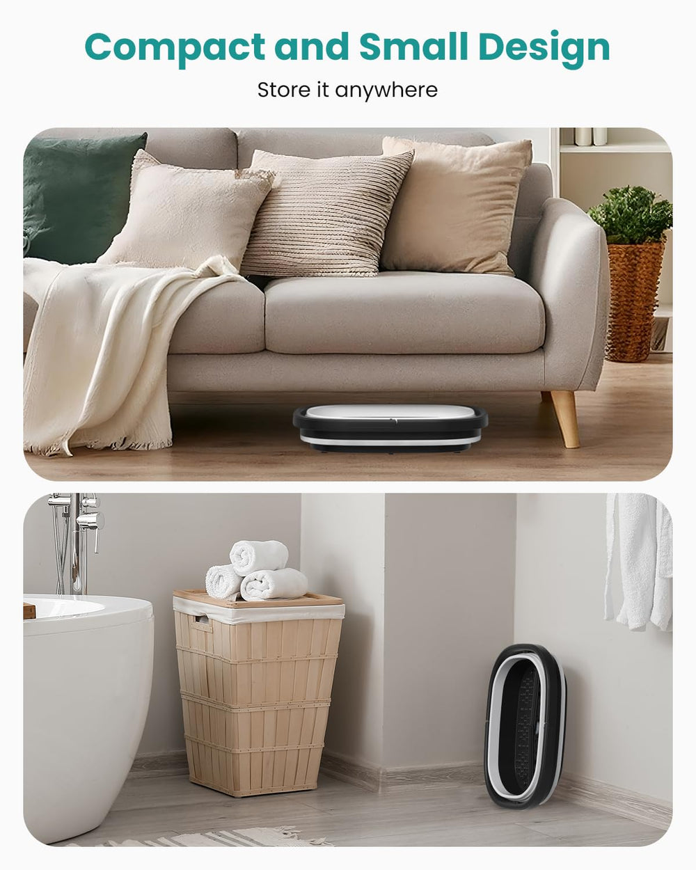 Nekteck in use with feet soaking to illustrate relaxation and comfort benefit