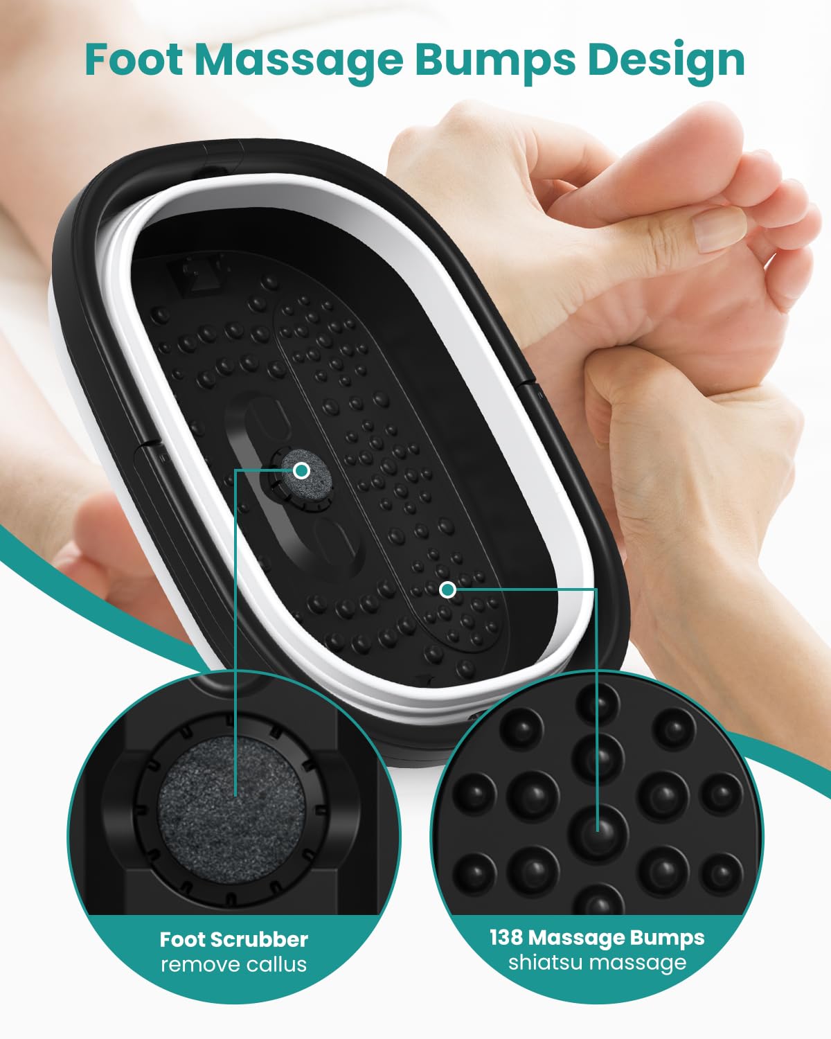 Nekteck integrated pumice stone detail for exfoliation and smoother feet benefit