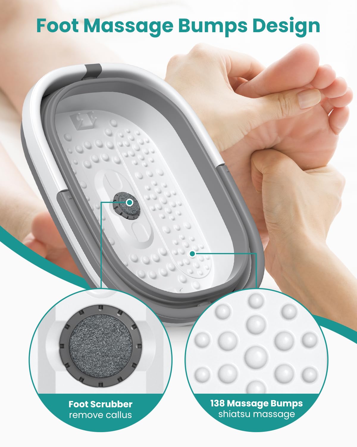 Nekteck removable side support bars installed providing stable, tip-resistant soak