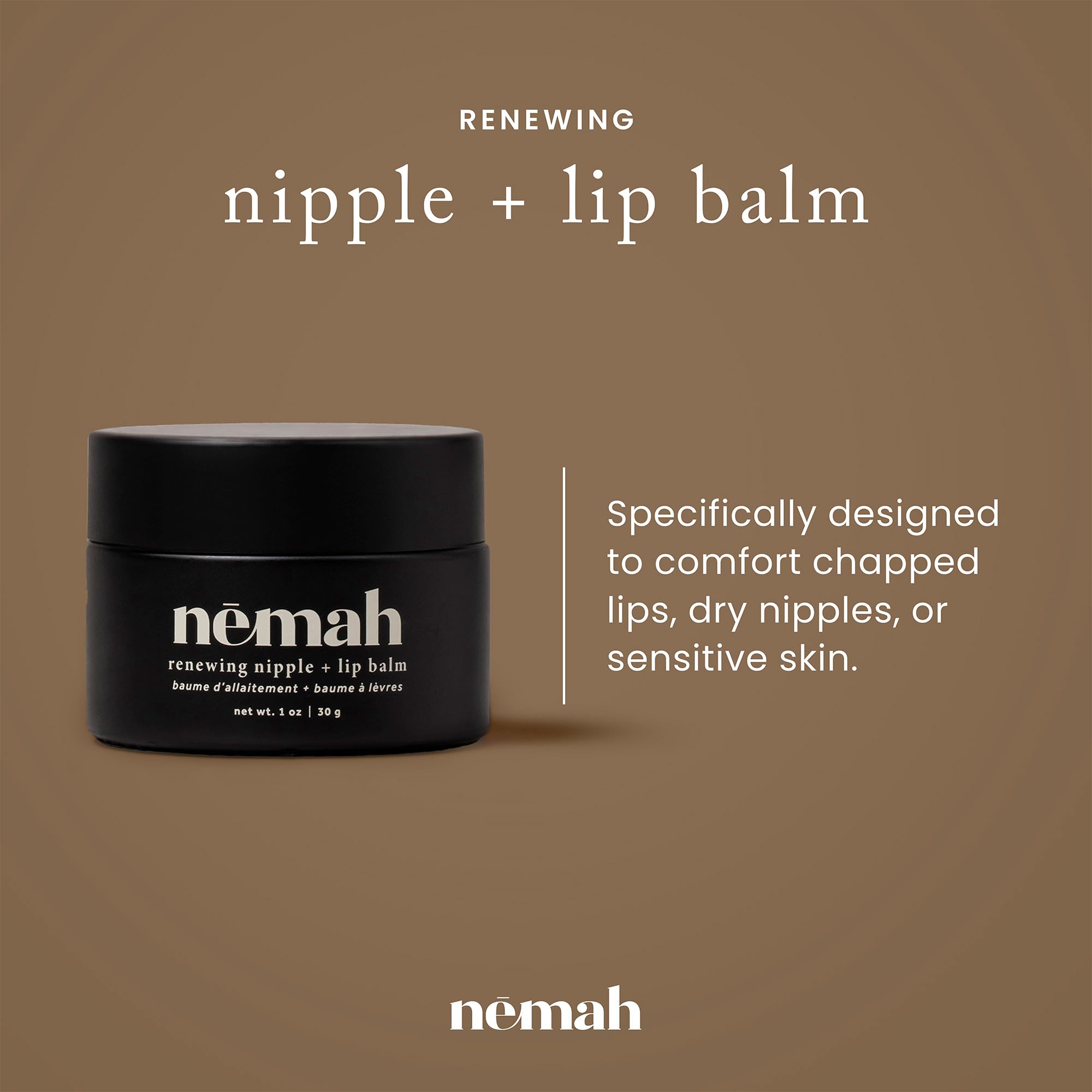 Nemah balm close-up texture demonstrating fast-absorbing smooth finish