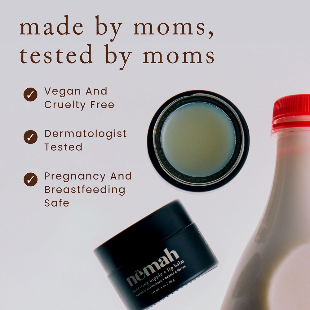 Nemah jar next to diaper bag illustrating travel-friendly compact size