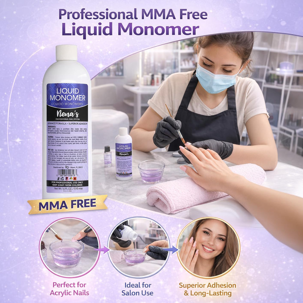 Nena's brush forming acrylic bead with monomer showing smooth bead control benefit
