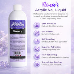 Nena's product label close-up highlighting GlamourShield formula and ingredient clarity