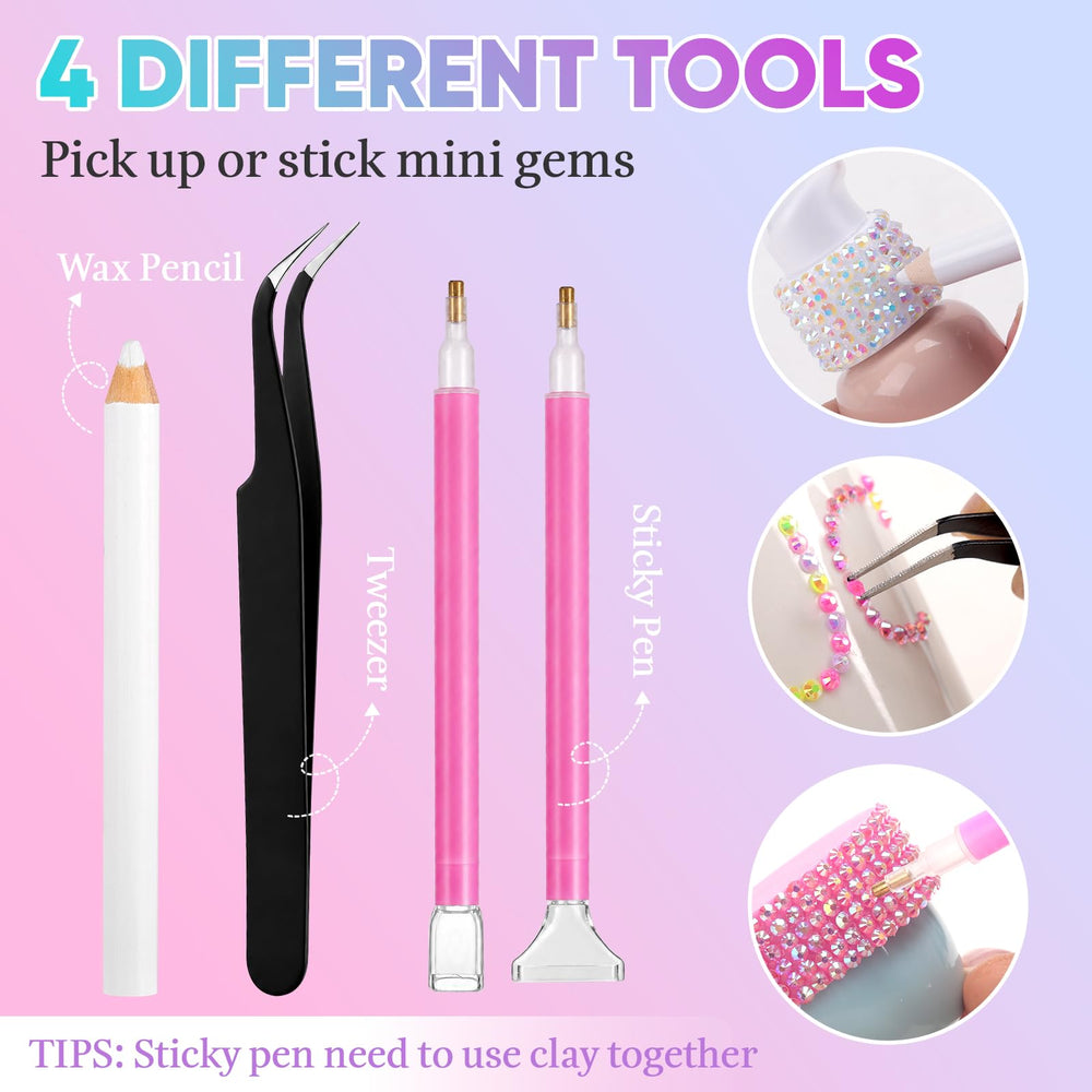 NEOACT toolset close-up with tweezers wax pencil and sticky pens for precise placement