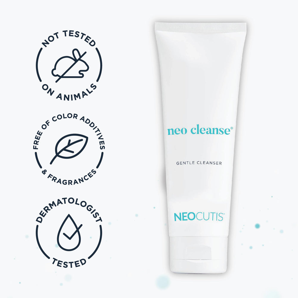 NEOCUTIS applied to hand demonstrating soft, hydrating lather