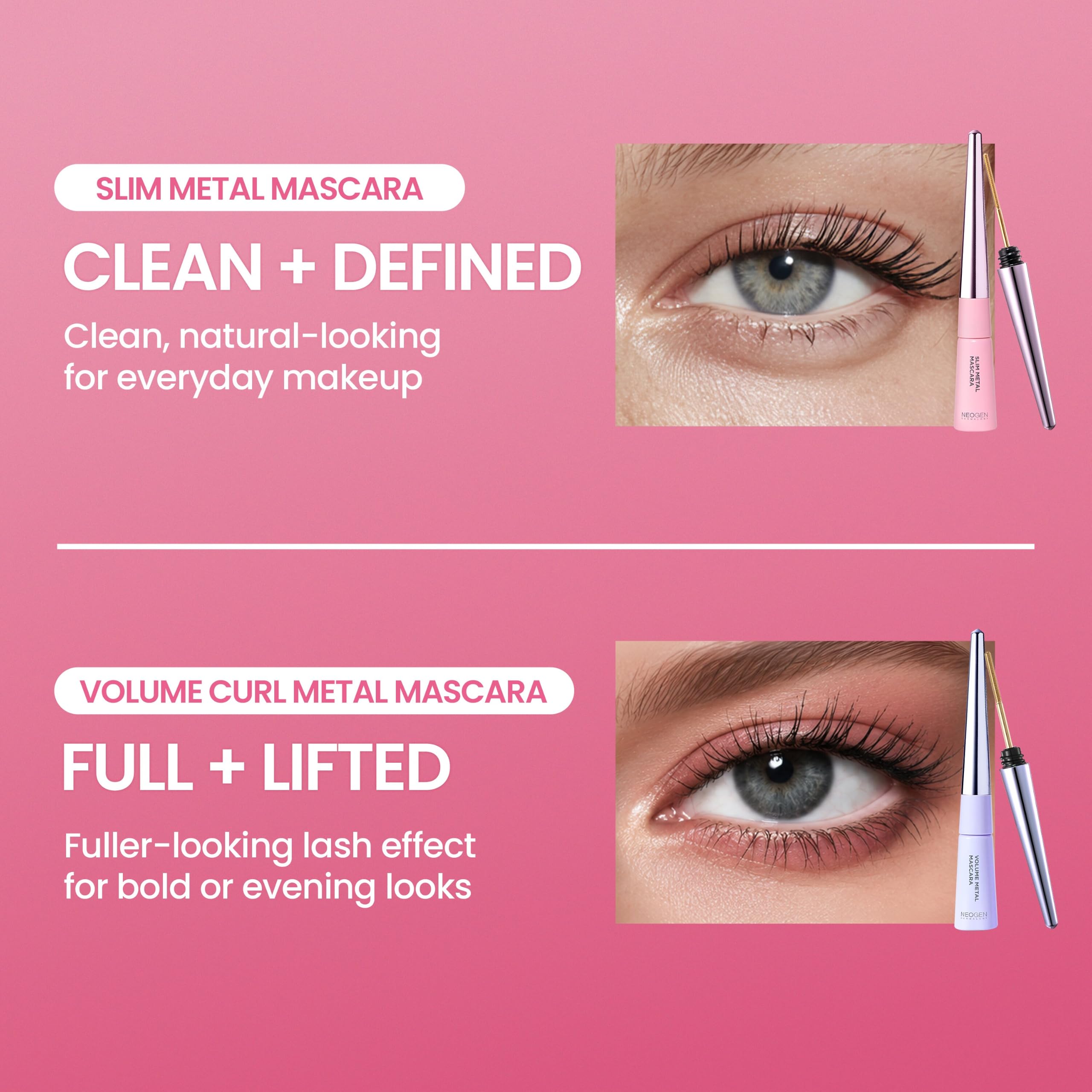 NEOGEN Dermalogy lifestyle eye shot with mascara applied benefit: natural refined lash look